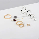 Copper and Silver Geometric Earrings Double Hole Circular Jewelry
