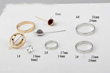 Copper and Silver Geometric Earrings Double Hole Circular Jewelry