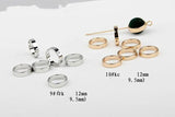 Copper and Silver Geometric Earrings Double Hole Circular Jewelry