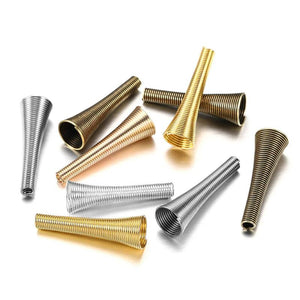 50pcs 27.5mm Spring Beads Caps Metal Tube Caps UF2019