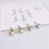 Rhinestone K Plated Stud Earrings DIY Jewelry Component