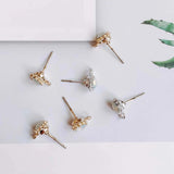 Rhinestone K Plated Stud Earrings DIY Jewelry Component