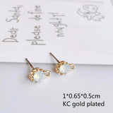Rhinestone K Plated Stud Earrings DIY Jewelry Component