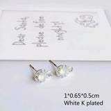 Rhinestone K Plated Stud Earrings DIY Jewelry Component