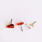 Heart Stud Earrings Ear Accessories DIY Material 10pcs