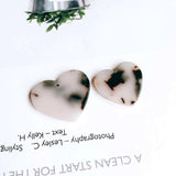 Resin Plastic Heart Eardrop Diy Pendant Necklace Charms
