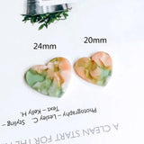 Resin Plastic Heart Eardrop Diy Pendant Necklace Charms