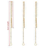 10pcs Stainless Steel Tassel Chain Drop Earrings