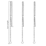 10pcs Stainless Steel Tassel Chain Drop Earrings
