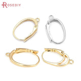 24K Brass French Style Oval Earrings Hoops Clips DIY Jewelry Findings