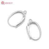 24K Brass French Style Oval Earrings Hoops Clips DIY Jewelry Findings