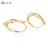 24K Brass French Style Oval Earrings Hoops Clips DIY Jewelry Findings