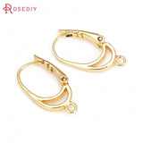 24K Brass French Style Oval Earrings Hoops Clips DIY Jewelry Findings