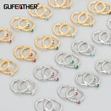 Nickel Free 18K Rhodium Plated Zircon Stud Earrings 6pcs/lot