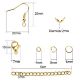 Stainless Steel Lobster Clasps Jump Rings Earring Hooks Extender Chain Set