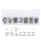Stainless Steel Lobster Clasps Jump Rings Earring Hooks Extender Chain Set
