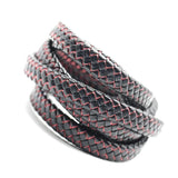 1m Brown Red Braided Leather Cord 12mm Bracelet Clasp Jewelry Findings