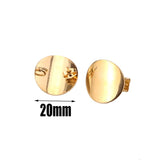 10pcs 20mm Stainless Steel Stud Earrings with Loop for DIY Earring Making
