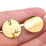 10pcs 20mm Stainless Steel Stud Earrings with Loop for DIY Earring Making