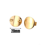 10pcs 20mm Stainless Steel Stud Earrings with Loop for DIY Earring Making