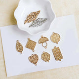 KC Plated Eardrop Accessories Metal Pendant Earring Components Necklace Charms