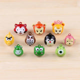 6pcs DIY Cartoon Pet Bell Owl Frog Fox Keychain Accessories