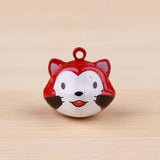 6pcs DIY Cartoon Pet Bell Owl Frog Fox Keychain Accessories