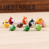 6pcs DIY Cartoon Pet Bell Owl Frog Fox Keychain Accessories