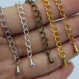 50pcs Necklace Extension Chain 12mm Lobster Clasps for DIY Jewelry Findings