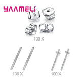 925 Sterling Silver Thread Hoop Stud Earrings Findings DIY Accessories