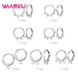 925 Sterling Silver Thread Hoop Stud Earrings Findings DIY Accessories