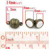 Hematite Magnetic Clasps Antique Bronze DIY Jewelry Findings 10Sets
