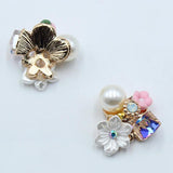 10pcs 21mm Flower Pearl Rhinestone Buckle for DIY Box Greeting Card