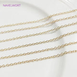 14K Plated O Shape Chain 1.5mm/2mm Brass Metal Bulk Chain DIY Jewelry