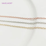14K Plated O Shape Chain 1.5mm/2mm Brass Metal Bulk Chain DIY Jewelry