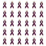 30 Pink/Purple/Red Ribbon Pendants Charms for Breast Cancer Awareness