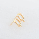 14K Plated Brass Rectangle Stud Earrings Pins High Diy Jewelry Findings