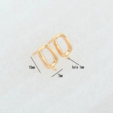 14K Plated Brass Rectangle Stud Earrings Pins High Diy Jewelry Findings