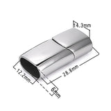 2pcs Stainless Steel Magnetic Clasps Oblate Buckle Magnet Hook Jewelry Making
