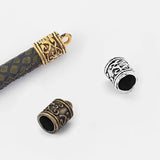 Tibetan Silver Flower Tassel Cord Ends for 5mm Leather Cord Jewelry Making