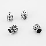 Tibetan Silver Flower Tassel Cord Ends for 5mm Leather Cord Jewelry Making