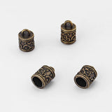 Tibetan Silver Flower Tassel Cord Ends for 5mm Leather Cord Jewelry Making