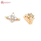 18K Brass Zircon Cross Connect Bracelet Necklace Spacer Beads