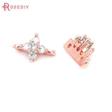 18K Brass Zircon Cross Connect Bracelet Necklace Spacer Beads