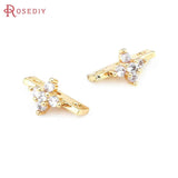 18K Brass Zircon Cross Connect Bracelet Necklace Spacer Beads