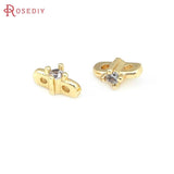 18K Brass Zircon Cross Connect Bracelet Necklace Spacer Beads