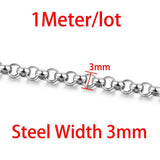 Stainless Steel Round Pearl Chain Necklaces 1M
