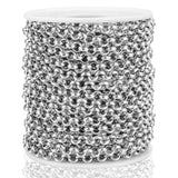 Stainless Steel Round Pearl Chain Necklaces 1M