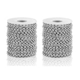Stainless Steel Round Pearl Chain Necklaces 1M