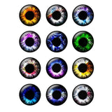 24 Pcs Colorful 14mm Glass Eye Chips for Blyth-doll BH100